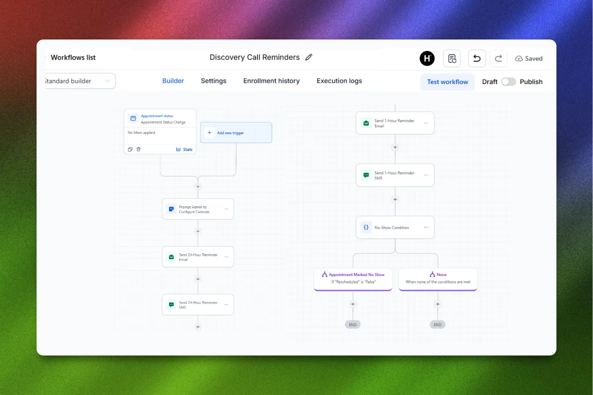 GoHighLevel booking funnel automation for discovery call scheduling