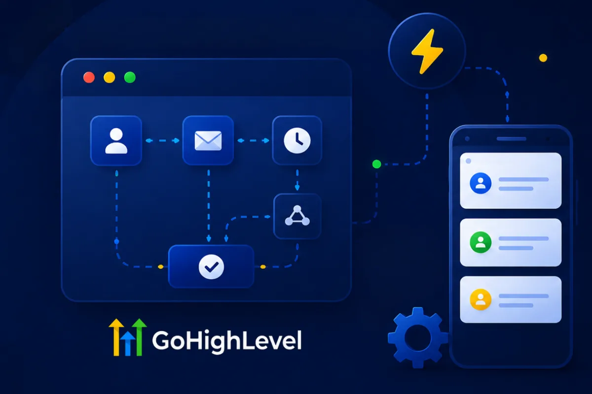 GoHighLevel workflow automation builder for coaches and consultants