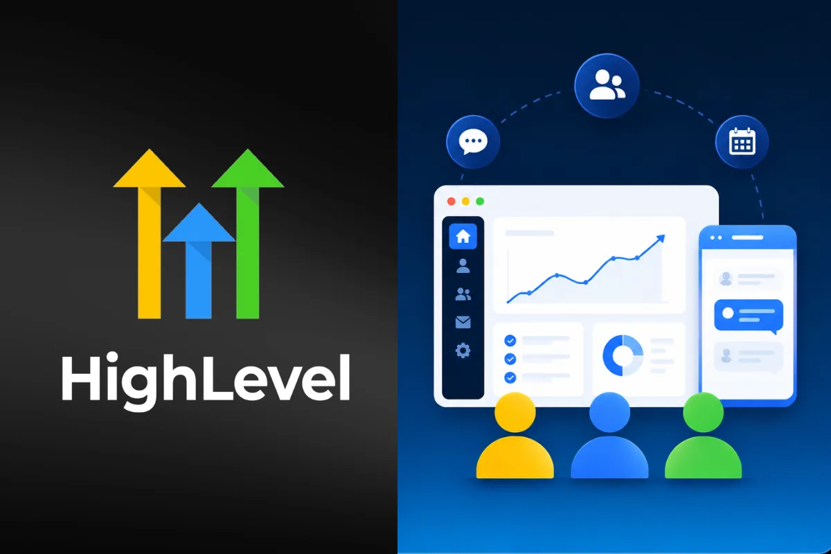 GoHighLevel dashboard for managing group coaching with automation, onboarding, funnels, and client engagement tools.