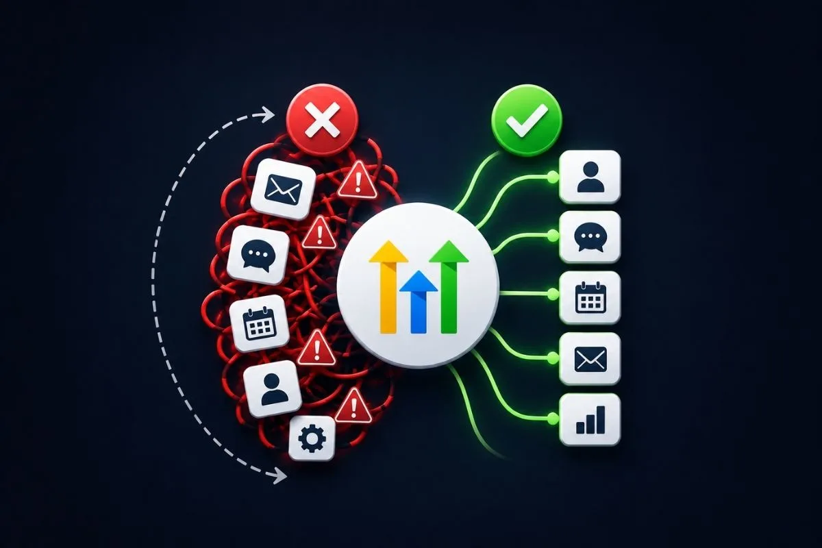 GoHighLevel elements highlighting common CRM and automation mistakes.